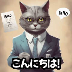 Business Cat CEO Stickers