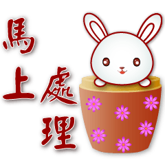 Cute White Rabbit--Pragmatic greetings