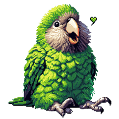 Pixel Art Kakapo Bird