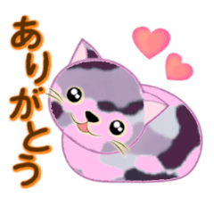 Cat character's greeting stickers