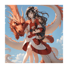 Girl with dragon 2