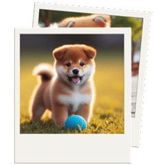 Instant photo (puppy on a walk)Sticker
