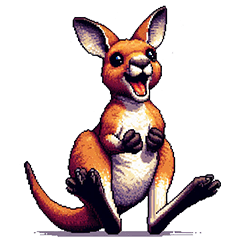 Pixel art Kangaroo Sticker