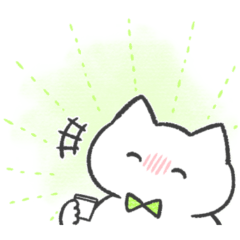 light green color sticker(cat)(spring)