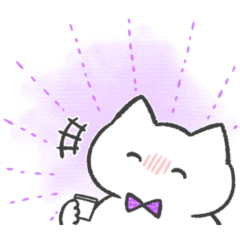 purple color sticker(cat)(spring)