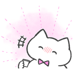 pink color sticker(cat)(spring)