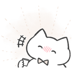 white color sticker(cat)(spring)