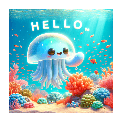 A cute jellyfish.