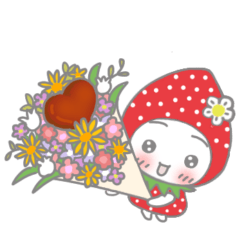 ちびまるず　苺の着ぐるみ春スタンプ関西弁