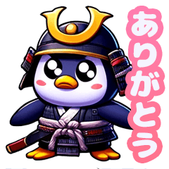 samurai penguin Sticker