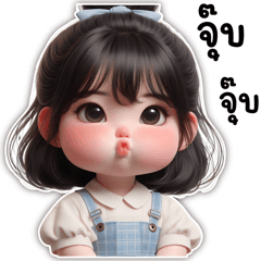 Ai-oun, a girl with puffy cheeks