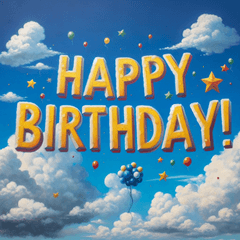 Happy Birthday! Blue sky BIGSticker