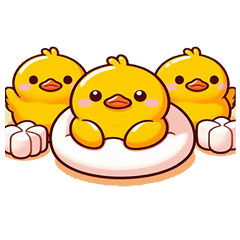 Cute fun pattern yellow chick duck02