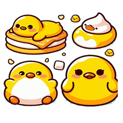 Cute fun pattern yellow chick duck1