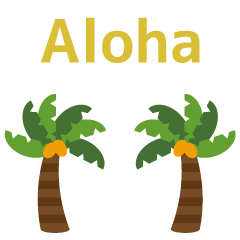 Hawaiian sticker with moving background
