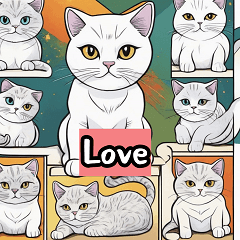 Cute Cat Friends Stickers