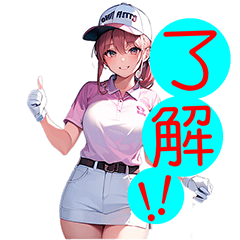 Cute Golf Girls Sticker