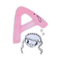 ふわふわちゃんとアルファベットスタンプ