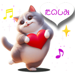 Dance cute chubby cat Exciting everyday