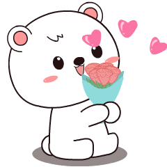 Cute white bear : Pop-up stickers