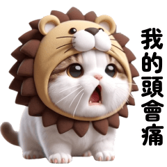 穿著獅子服裝的可愛貓咪!
