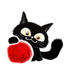 (stiker bergerak) kucing hitam