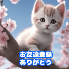 桜と子猫