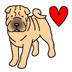 Dog stamp Shar Pei