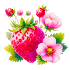 strawberry flower Sticker