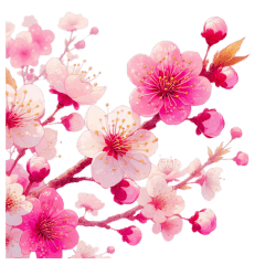 cherry blossoms art Sticker