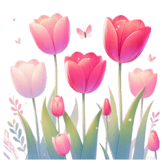 tulip flower art Sticker