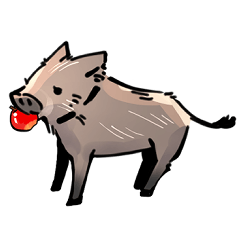 Cute boar Ume-chan sticker