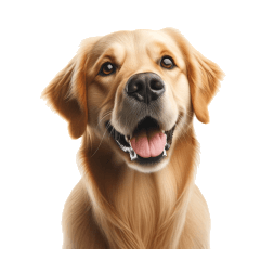 golden retriever real and comical