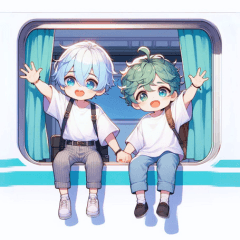 Pastel colored cute brothers 2 (no text)