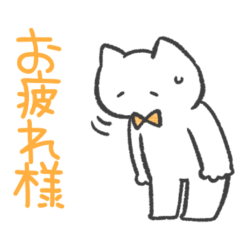 orange color sticker(cat)(greeting)