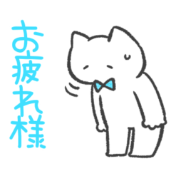 light blue color sticker(cat)(greeting)