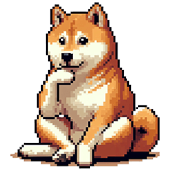 Pixel art Kansai shiba dog