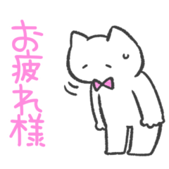 pink color sticker(cat)(greeting)