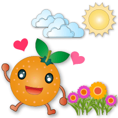 Cute orange-no text stickers-Universal