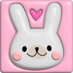Plump sticker ! mini bear & rabbit