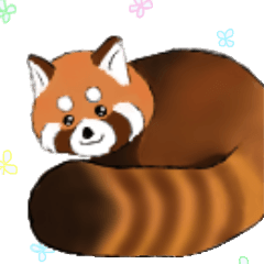 Cute red pandas stamps