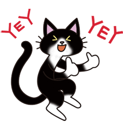 Moving Sticker Black Cat Joph English