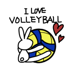 Let's do our best, Usagi-kun.volleyball