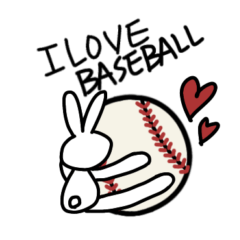 Let's do our best, Usagi-kun.baseball