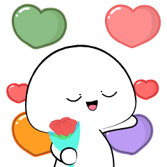 Cute White Bald 5 : Animated Stickers