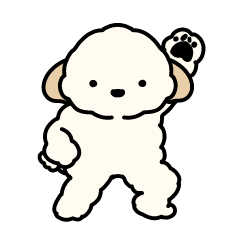 Dancing cream colored dog