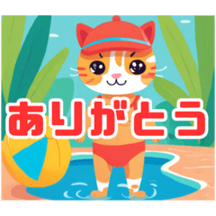 水泳 かわいい猫さん