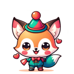 Atsuo exclusive fox clown stamp