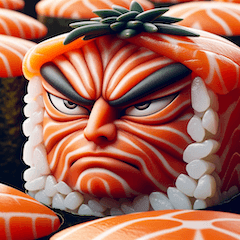 Yokai Sushi Salmon: Stiker Emosi