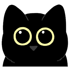 Round-eyed black cat 1